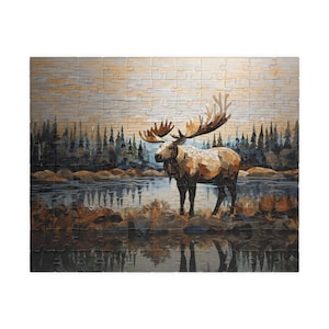 ON SALE, Moose Puzzle (110, 252, 520, 1014-piece) Animal Puzzle, Adult Puzzle, Jigsaw Puzzle, Brain Teaser Game