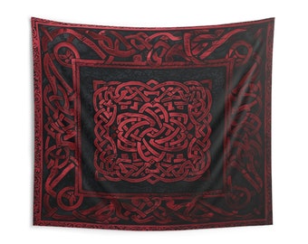 Red Celtic Knot Indoor Wall Tapestry