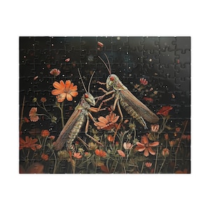 Grasshoppers Puzzle (110 252 520 1014-piece) Grasshopper Gift for Puzzle Lovers Fun Indoor Hobby Present Christmas Rainy Day Activity