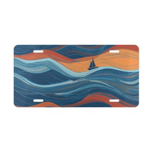 Blauwe golven met kaptafeltje, zeilen kaptafeltje, zomer kaptafeltje