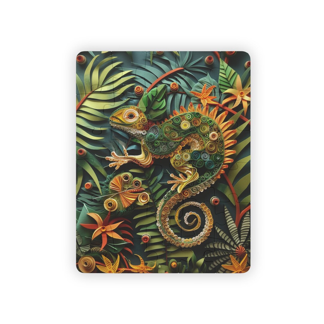 Lizard Jigsaw Puzzle: 30-piece Kids' Brain Teaser Animal Jigsaw Puzzle ...