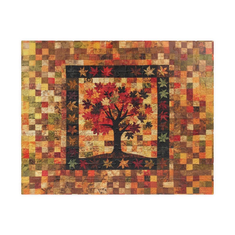 Fall Tree Leaves Puzzle (110 252 520 1014-piece) Autumn Jigsaw Puzzle Brain Teaser Fall Jigsaw Puzzle Fall Game Fall Puzzle image 1