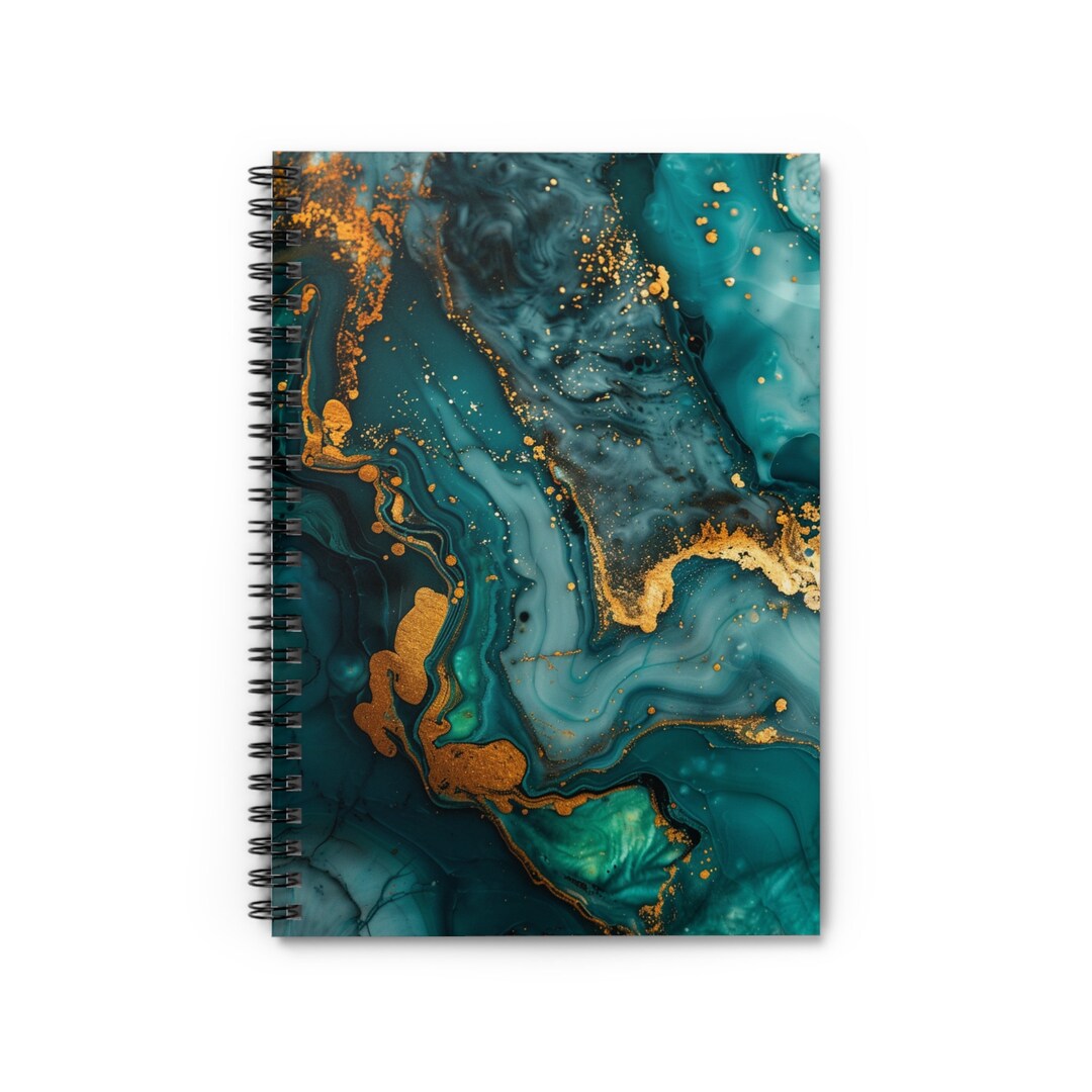 Blue Orange Fake Epoxy Spiral Notebook Ruled Line - Etsy