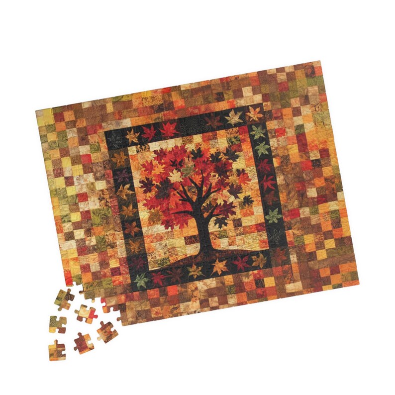 Fall Tree Leaves Puzzle (110 252 520 1014-piece) Autumn Jigsaw Puzzle Brain Teaser Fall Jigsaw Puzzle Fall Game Fall Puzzle image 9