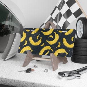 Tabliczka łazienkowa z aluminium w kształcie banana – żółto-czarna, prezent dla dorosłych, nastolatka, urodziny, akcesoria samochodowe, metalowy znak, zawieszka samochodowa, prezent świąteczny zdjęcie 4