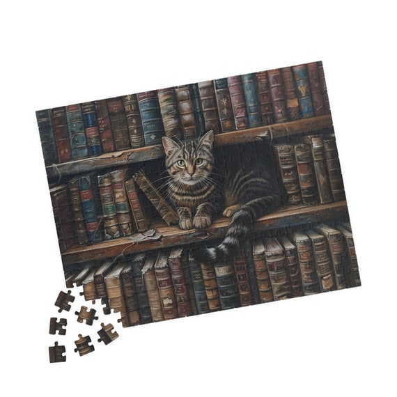 猫の図書館棚パズル（110 252 520 1014ピース）ジグソーパズル 頭の