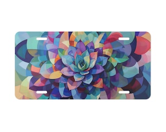 Kleurrijke succulente aluminium kaptafel decoratieve voorkant auto kaptafel aluminium kentekenplaat auto exterieur decor cadeau meerdere kopen