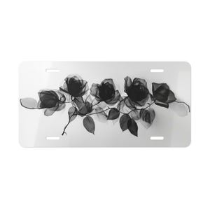 Black Roses Vanity Plate, Flower Vanity Plate