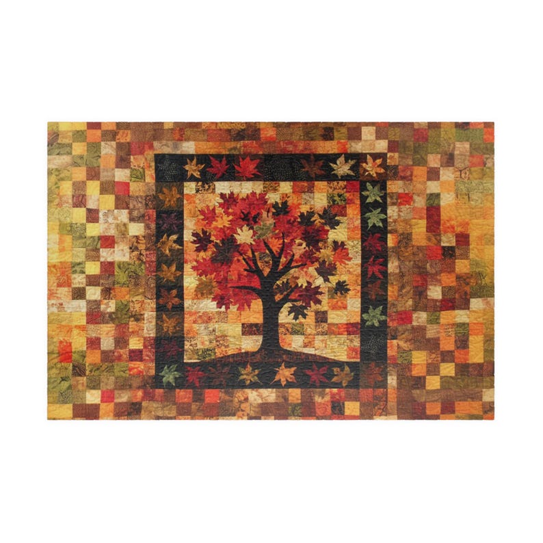 Fall Tree Leaves Puzzle (110 252 520 1014-piece) Autumn Jigsaw Puzzle Brain Teaser Fall Jigsaw Puzzle Fall Game Fall Puzzle image 4