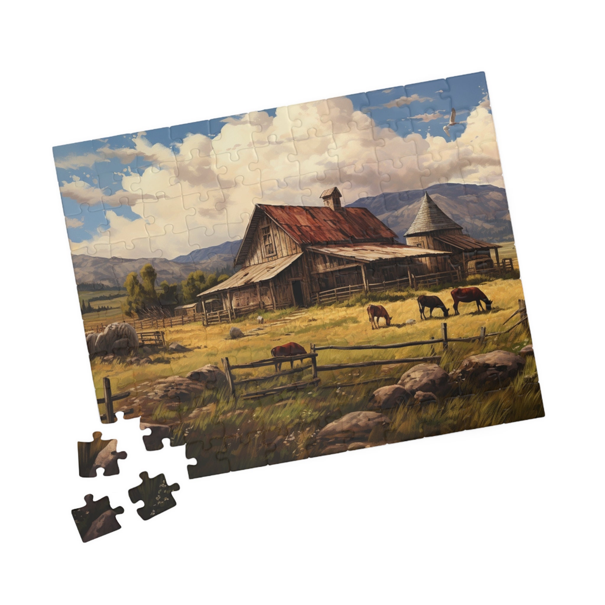 大人用秋パズル 1000ピース 油絵パズル テネシー州の田舎の農場の風景 小麦畑 Amazon | 大人用秋パズル 1000ピース 油絵パズル テネシー州の