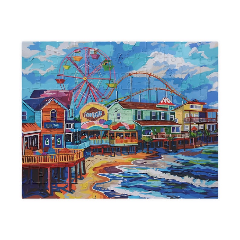 Carnival Wildwood New Jersey Jigsaw Puzzle: Beach Boardwalk Brain Teaser Cityscape Gift for Puzzle Lovers Relaxing Indoor Hobby City image 5