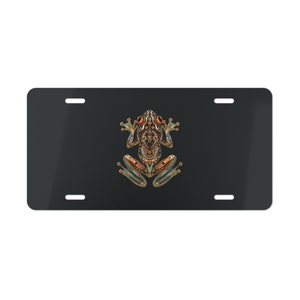 ON SALE, Frog Black Vanity Plate