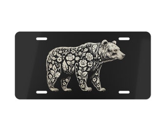 Bear License Plate, Vanity Plate, Animal, Front of Car