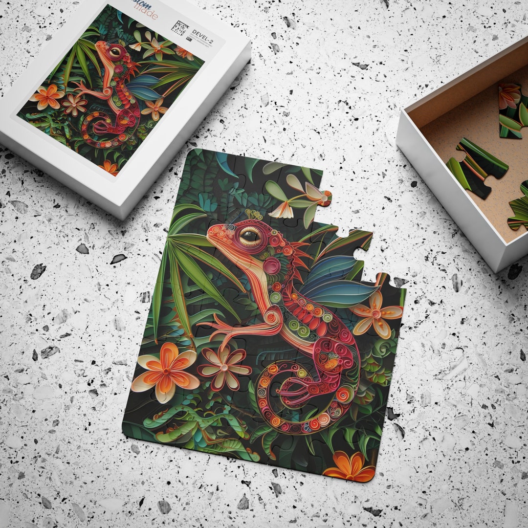 Red Lizard Kids' Jigsaw Puzzle: 30-piece Brain Teaser, Animal Jigsaw ...