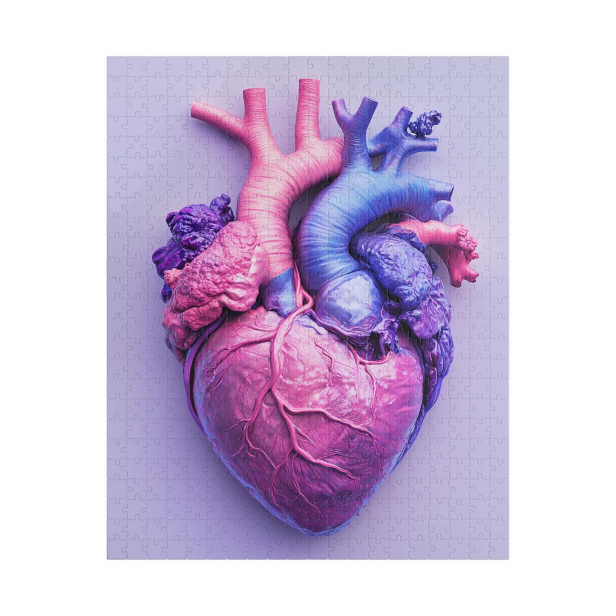 Heart Anatomy Jigsaw Puzzle: Pink & Purple Brain Teaser Anatomy