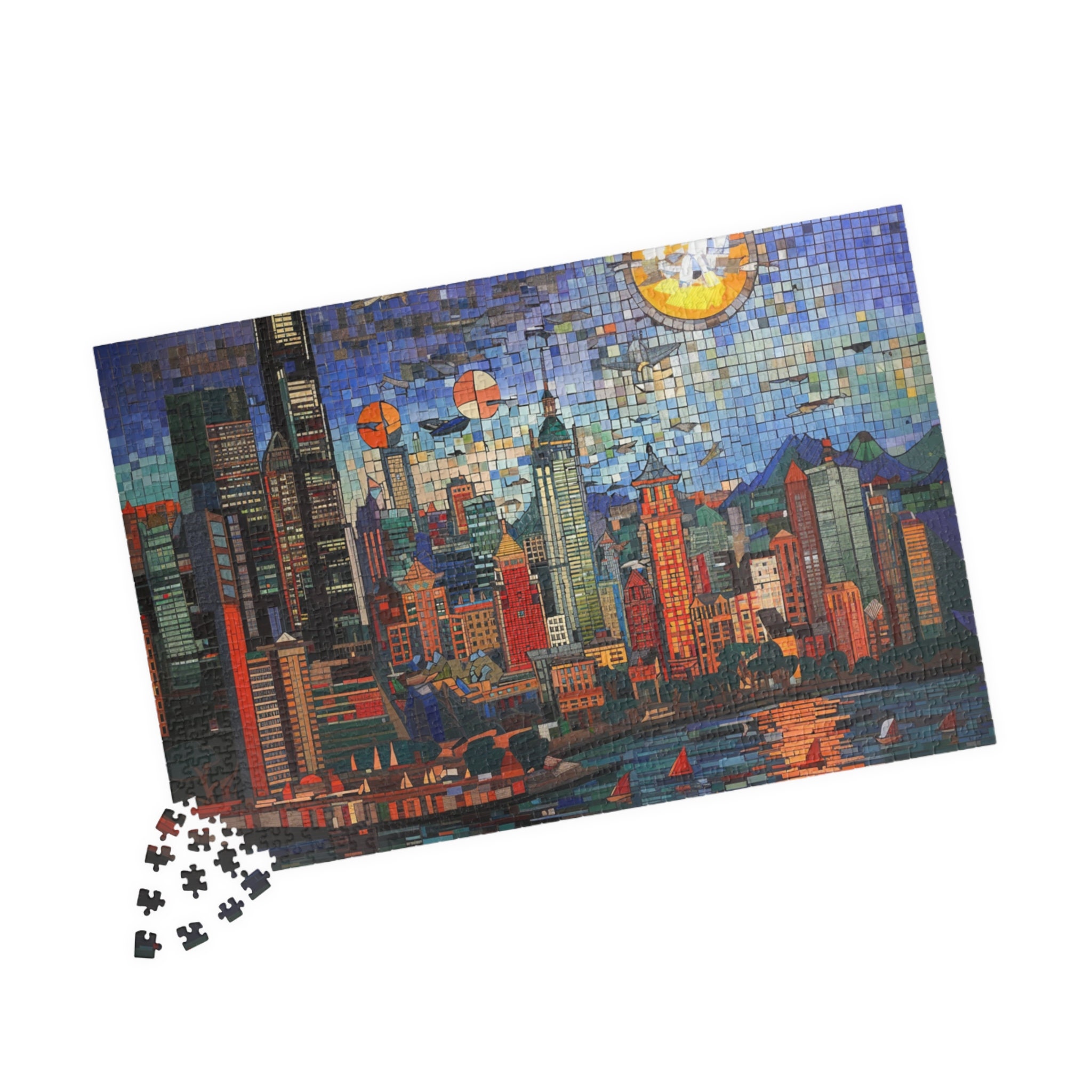 香港パズル（110 252 520 1014ピース）ジグソーパズル、頭の体操、都市