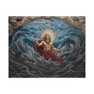 ON SALE, Poseidon Puzzle (110, 252, 520, 1014-piece) God of the Sea, Greek Mythology, Jigsaw Puzzle, Brain Teaser Game, Adult Puzzle