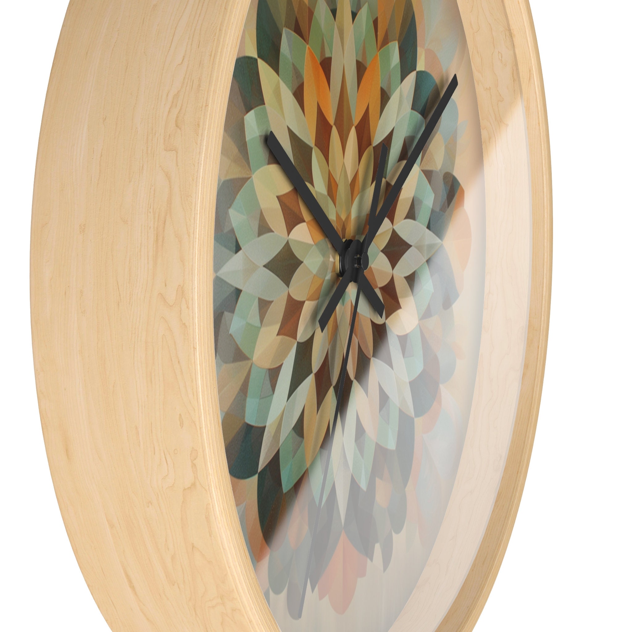 Green and Brown Wall Clock Boho Bohemian - Etsy