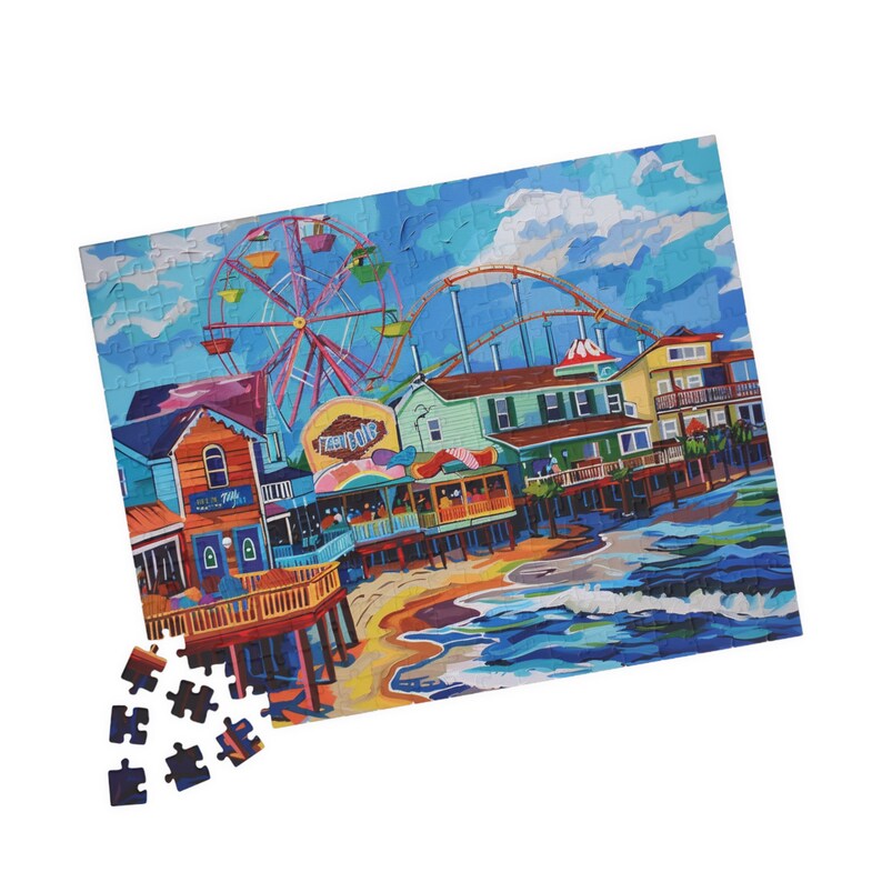 Carnival Wildwood New Jersey Jigsaw Puzzle: Beach Boardwalk Brain Teaser Cityscape Gift for Puzzle Lovers Relaxing Indoor Hobby City image 2