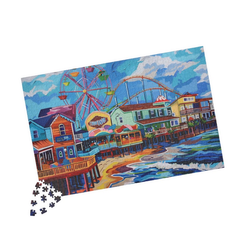 Carnival Wildwood New Jersey Jigsaw Puzzle: Beach Boardwalk Brain Teaser Cityscape Gift for Puzzle Lovers Relaxing Indoor Hobby City image 4