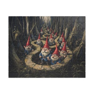 ON SALE, Gnome Puzzle (110, 252, 520, 1014-piece) Maze Forest, Enchanted Jigsaw Puzzle, Magical Puzzle