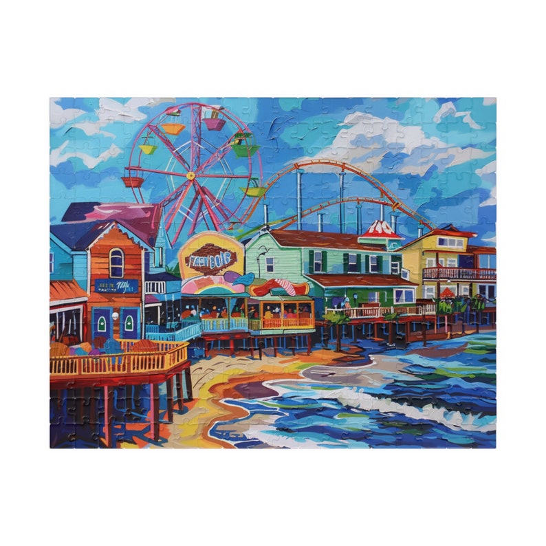 Carnival Wildwood New Jersey Jigsaw Puzzle: Beach Boardwalk Brain Teaser Cityscape Gift for Puzzle Lovers Relaxing Indoor Hobby City image 8