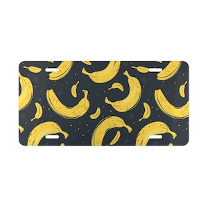 ON SALE, Banana Vanity Plate Yellow Black