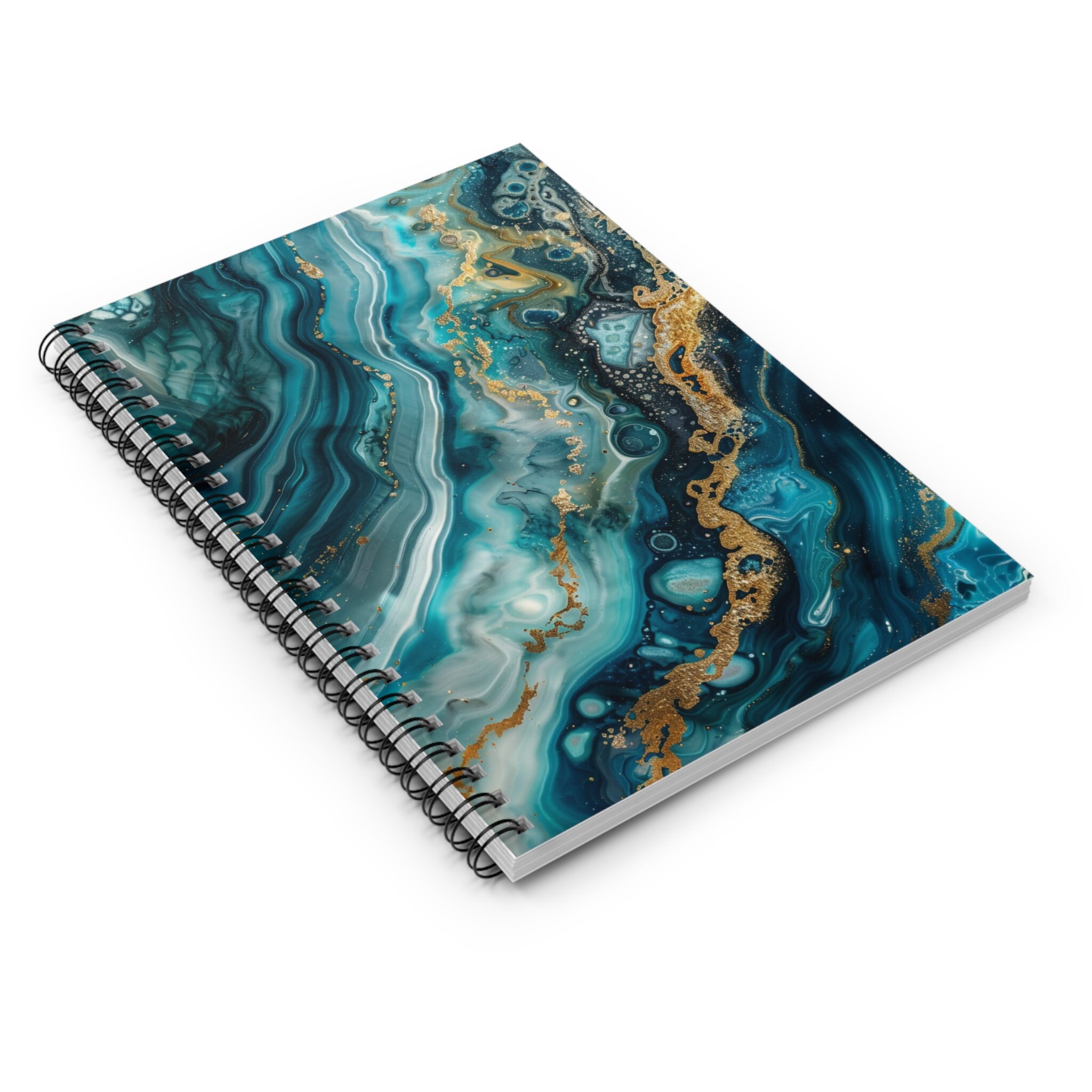 Blue Fake Epoxy Spiral Notebook Ruled Line - Etsy