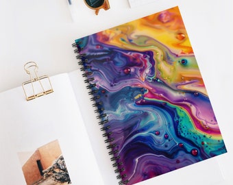 Epoxy Multicolor Fake Epoxy, Spiral Notebook - Ruled Line