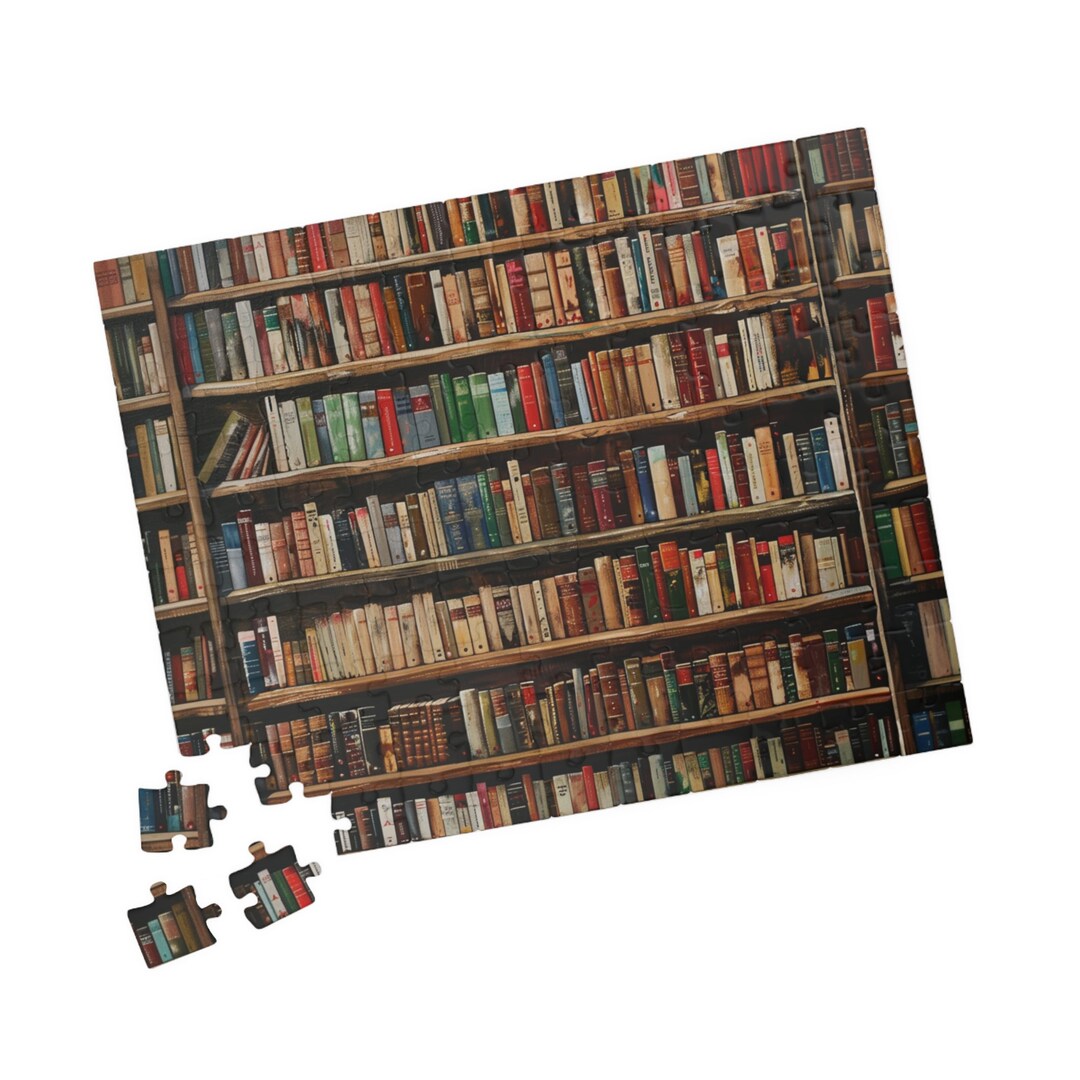 Library Bookshelf Jigsaw Puzzle: Brain Teaser (110-1014 Piece) Gift for ...