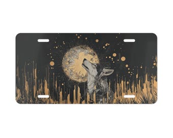 Wolf Waschtischplatte Himmlischen Mond Waschtischplatte Dekorative Front Auto Waschtisch Aluminium Nummernschild Auto Außen Dekor Geschenk Kaufen mehrere