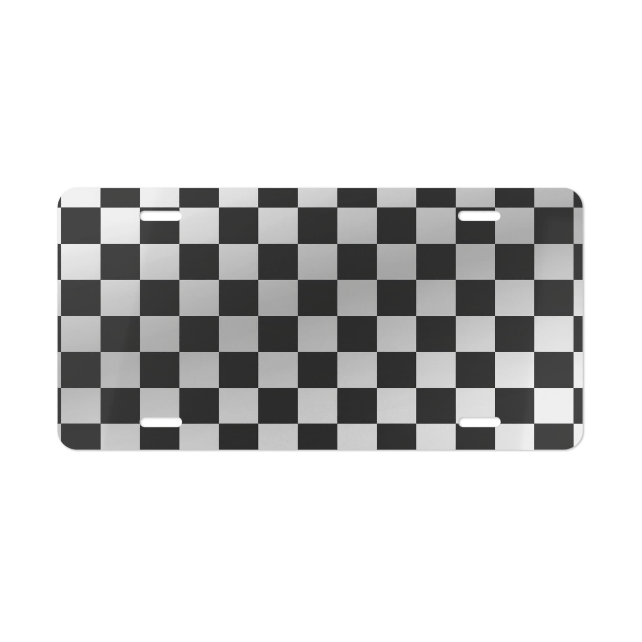 ON SALE, Checkered Vanity Plate Checkers Black White