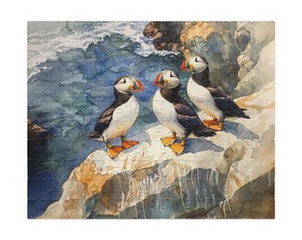 ON SALE, Puffins Puzzle (110, 252, 520, 1014-piece), Jigsaw Puzzle, Brain Teaser