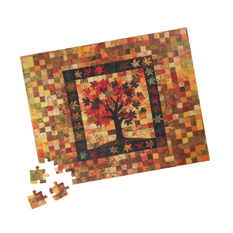 Fall Tree Leaves Puzzle (110 252 520 1014-piece) Autumn Jigsaw Puzzle Brain Teaser Fall Jigsaw Puzzle Fall Game Fall Puzzle image 6