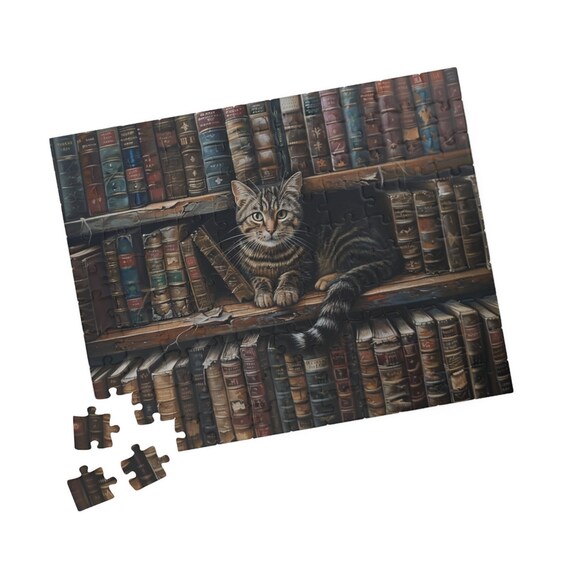 猫の図書館棚パズル（110 252 520 1014ピース）ジグソーパズル 頭の