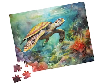 Turtle Jigsaw Puzzle: Adult Puzzle Game (110-1014 Piece Options) Ocean Animal Jigsaw Puzzle Ocean Game Gift for Puzzle Lovers
