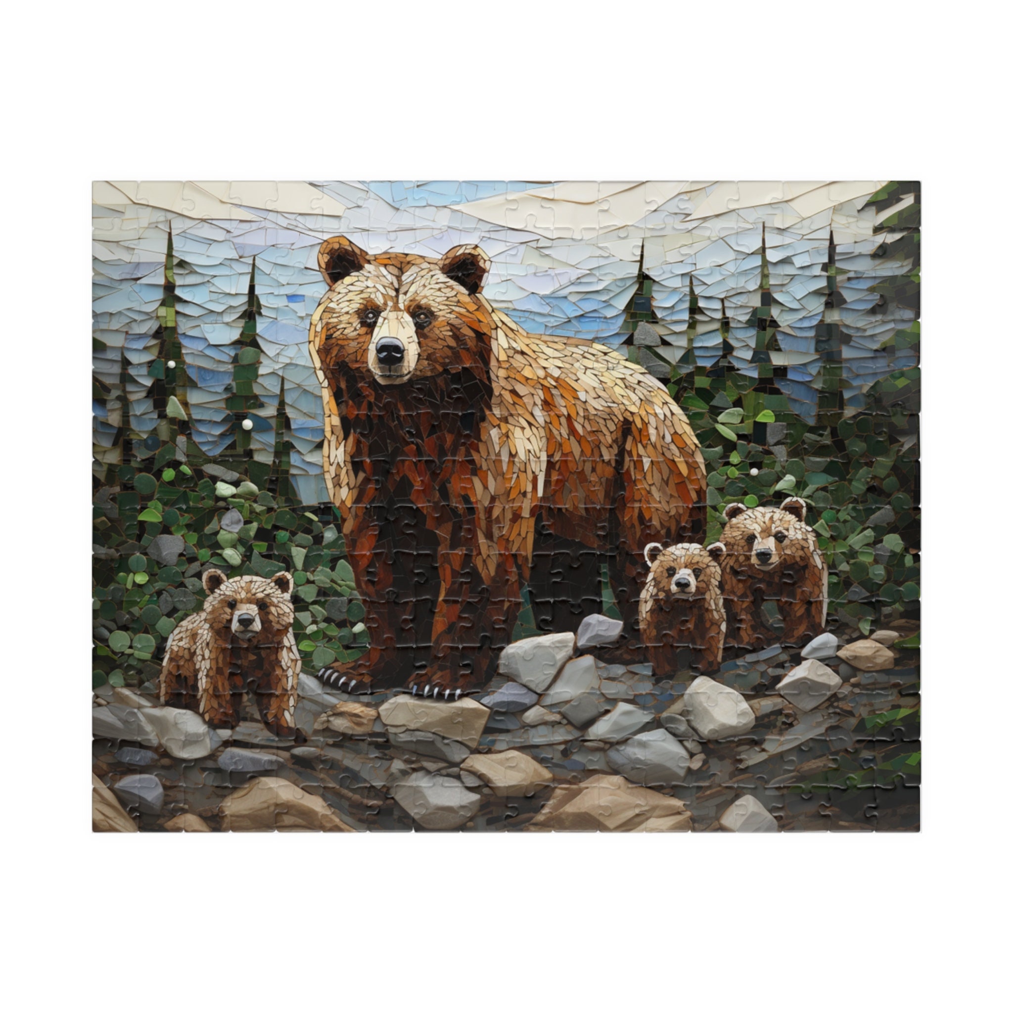 Bear and Cubs Jigsaw Puzzle: Mosaic Art Brain Teaser - Etsy