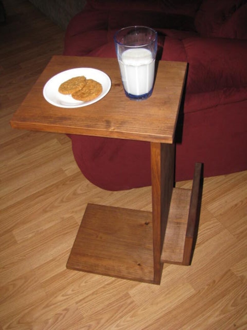 Sofa Chair Arm Rest TV Tray Table Stand with Side Storage Slot Etsy