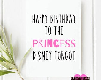 Princess birthday card | daughter card | sister card | friend card | happy birthday | A5 | forgotten princess
