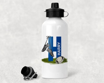 Personalised rugby player gift . Rugby sports bottle , water bottle , drinks bottle , son , grandson , daughter , granddaughter , nephew