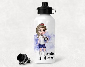 Personalised sports bottle | football girls | sports |  gifts for her | personalised gift | school |  football training daughter