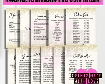 Hen party games , hen night games , hen do games , bachelorette party games , printable instant download , bridal shower , gold , JPG PDF