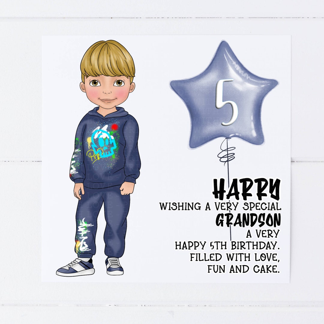 Grandson Personalised Birthday Card Son Nephew Cousin Brother Friend ...
