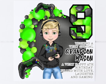 Personalised 10th birthday card | gamer 4th 5th 6th 7th 8th 9th 11 birthday gaming  grandson | son | brother  friend | cousin | nephew 1825