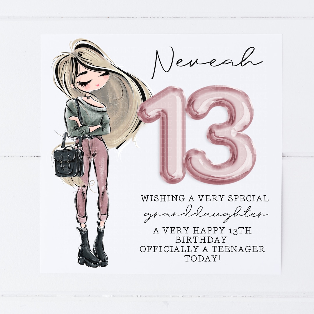 Personalised 13th Birthday Card | Teenager Card | Officially a Teenager ...