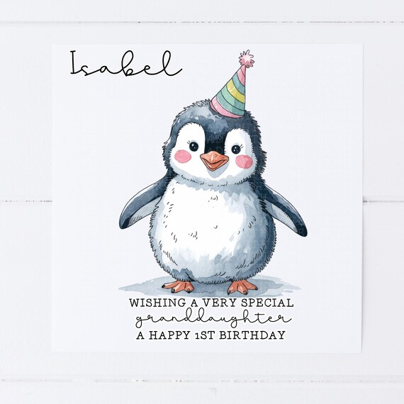 Pixel Art Penguin Birthday Card - Funny Greeting Card For Men, Women, Friends, Family - Blank Inside