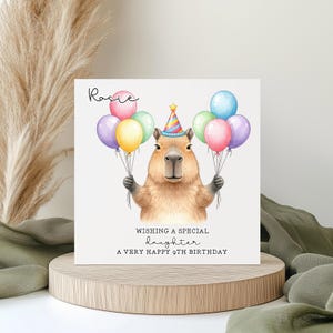 Capybara birthday card greetings daughter granddaughter niece sister son grandson nephew niece 2600 image 1
