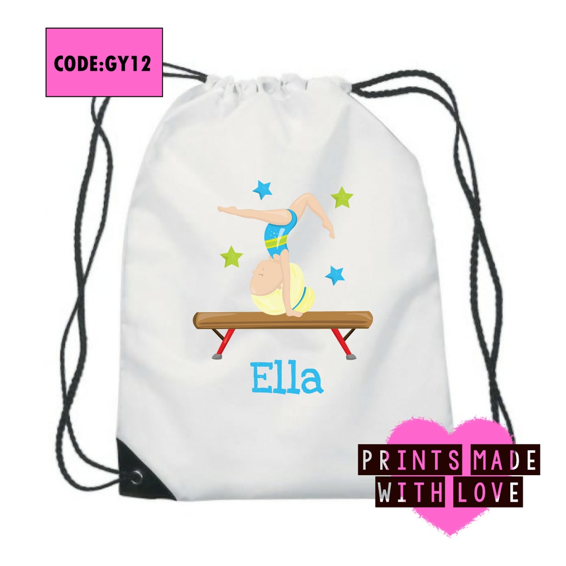 Gymnastics Bag Personalised / Personalized Gym Bag / School Etsy