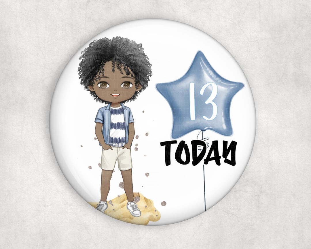 Birthday Boy 58mm Badge Personalised Badge Age Badge Son Grandson ...