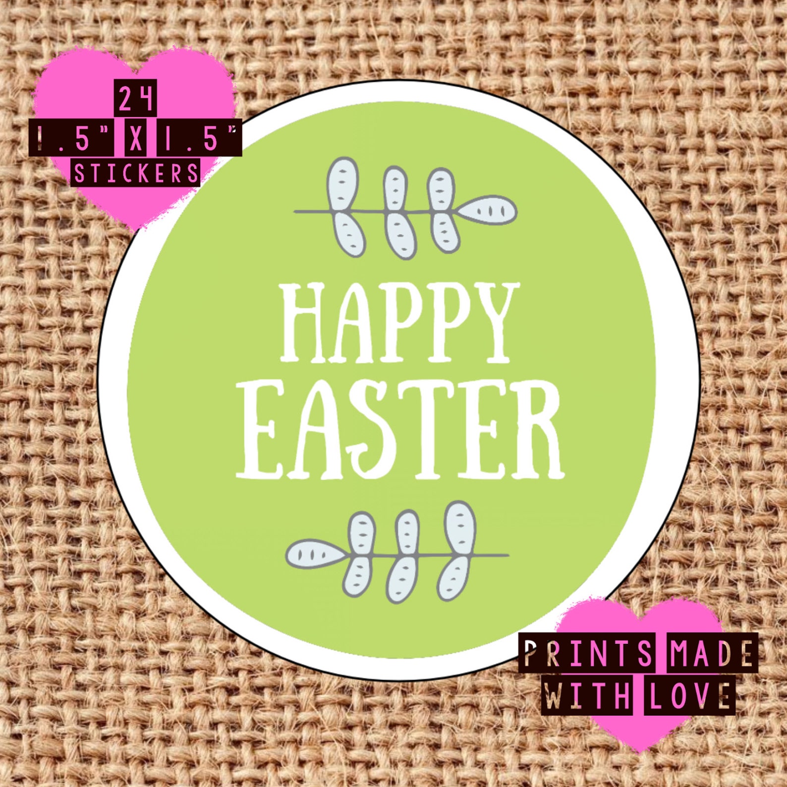 Happy Easter stickers 1 picture only 24 stickers Etsy